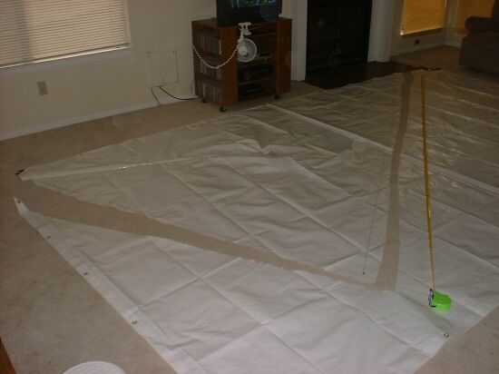 sewing polytarp sail - step 3